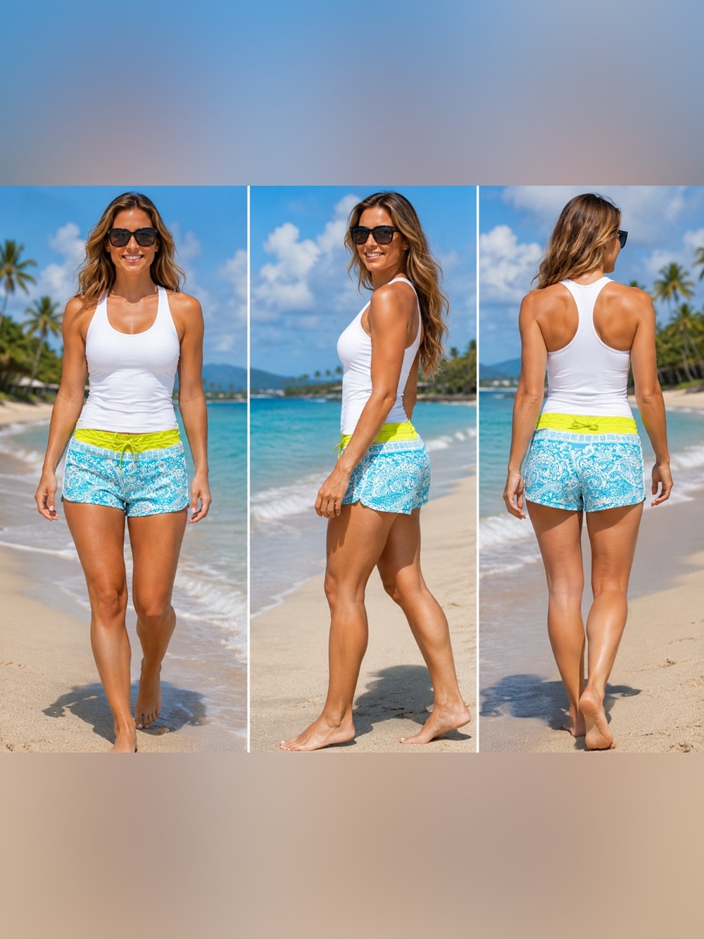 Detailed Description
🌊 Athleta Paisley Board Swim Shorts – Size Small